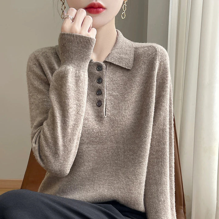 Morgan & Brooke | Polo Collar Wool Sweater