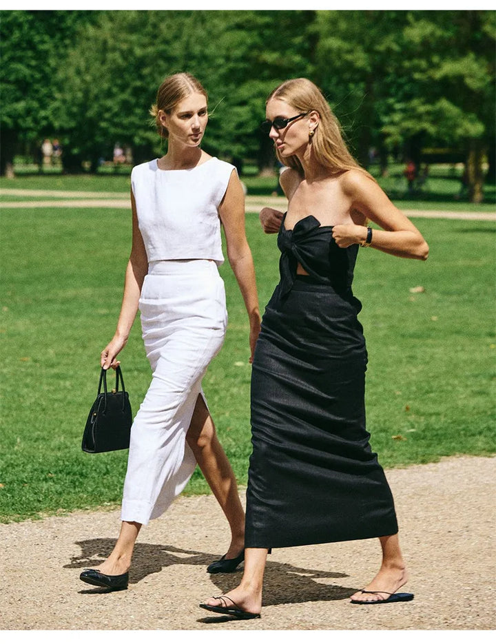Morgan & Brooke | Cropped Linen Top