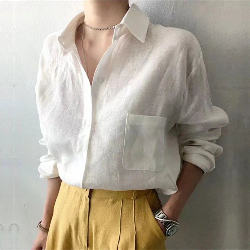 Morgan & Brooke | Open-Collar Linen Shirt