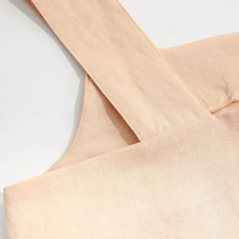 Morgan & Brooke | Square-Neck Cropped Linen Tank