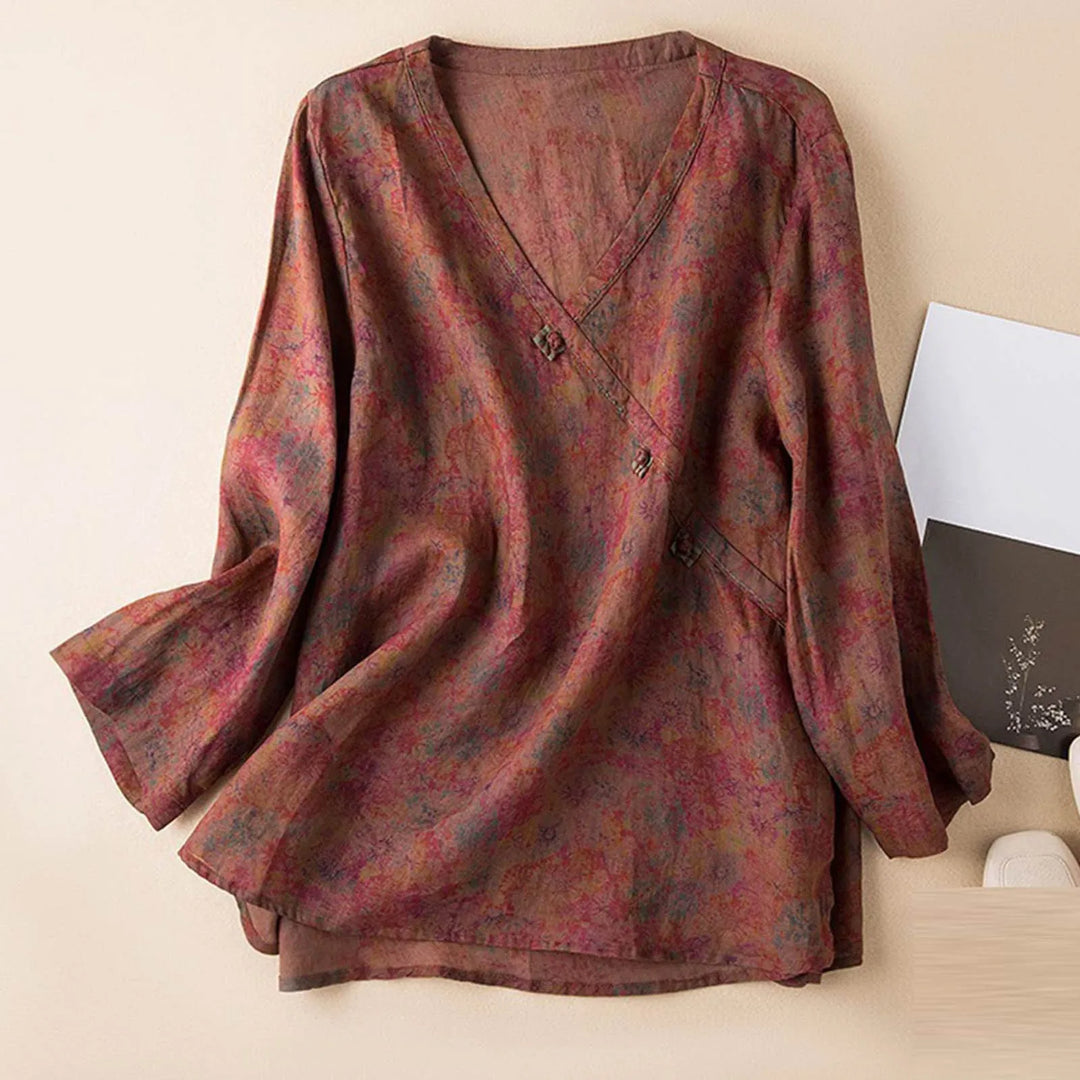 Morgan and Brooke | Crosswrap Linen Blouse