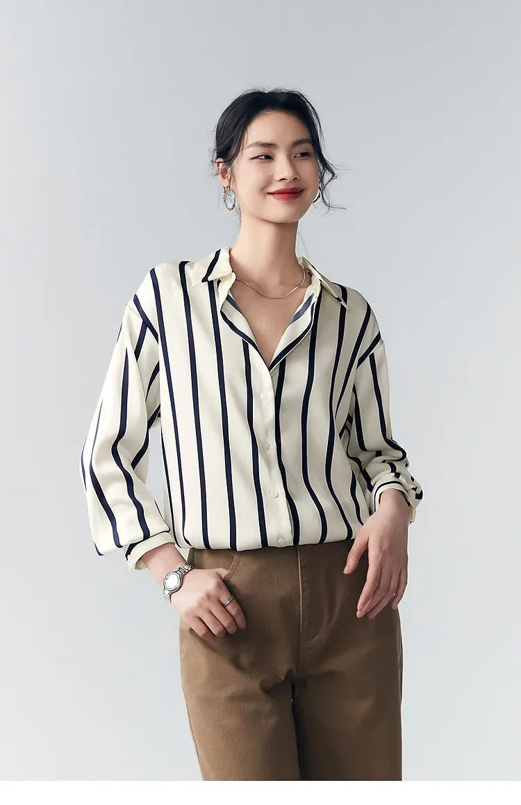 Morgan and Brooke | | Satin Blouse | Stripe