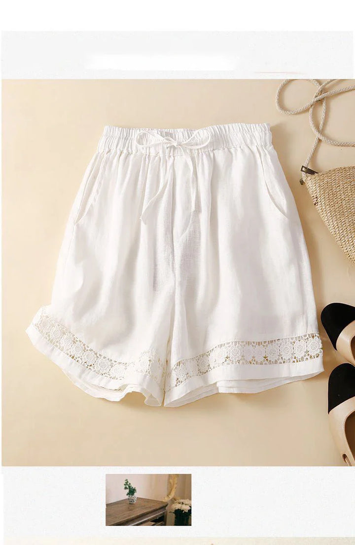 Morgan & Brooke | Embroidered Linen Shorts
