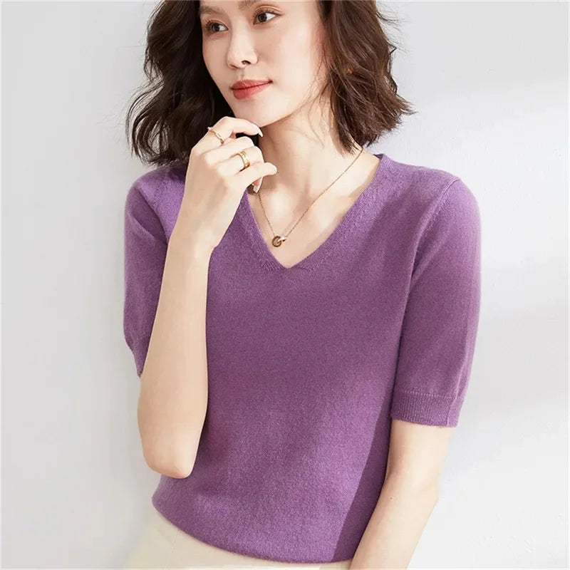 Morgan and Brooke | V-Neck Knit Top