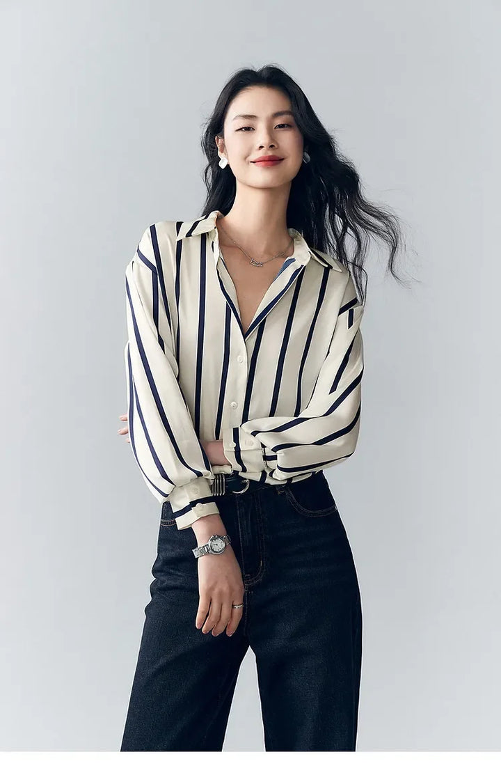 Morgan and Brooke | | Satin Blouse | Stripe