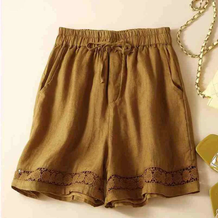 Morgan & Brooke | Embroidered Linen Shorts