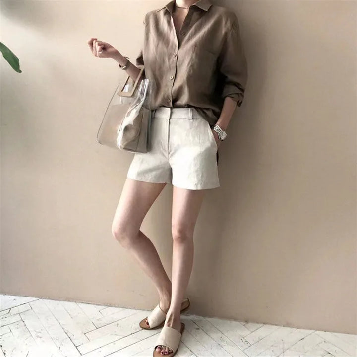 Morgan & Brooke | Open-Collar Linen Shirt