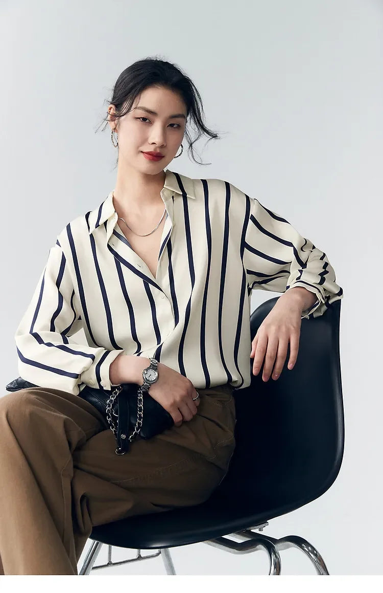 Morgan and Brooke | | Satin Blouse | Stripe