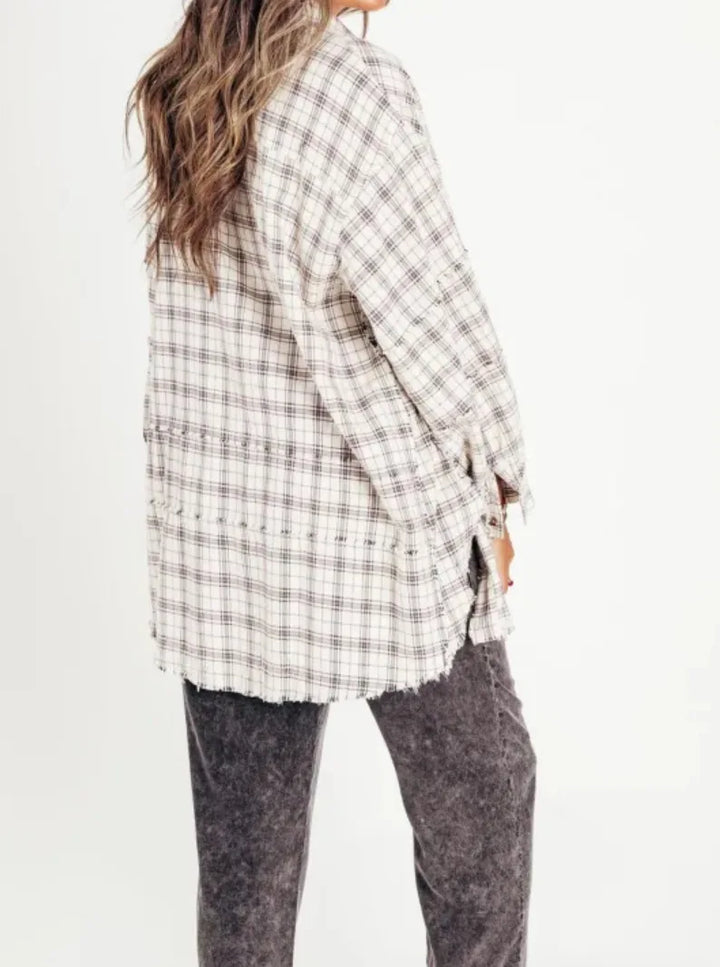 Morgan & Brooke | Green Plaid Button-Up Flannel Shirt
