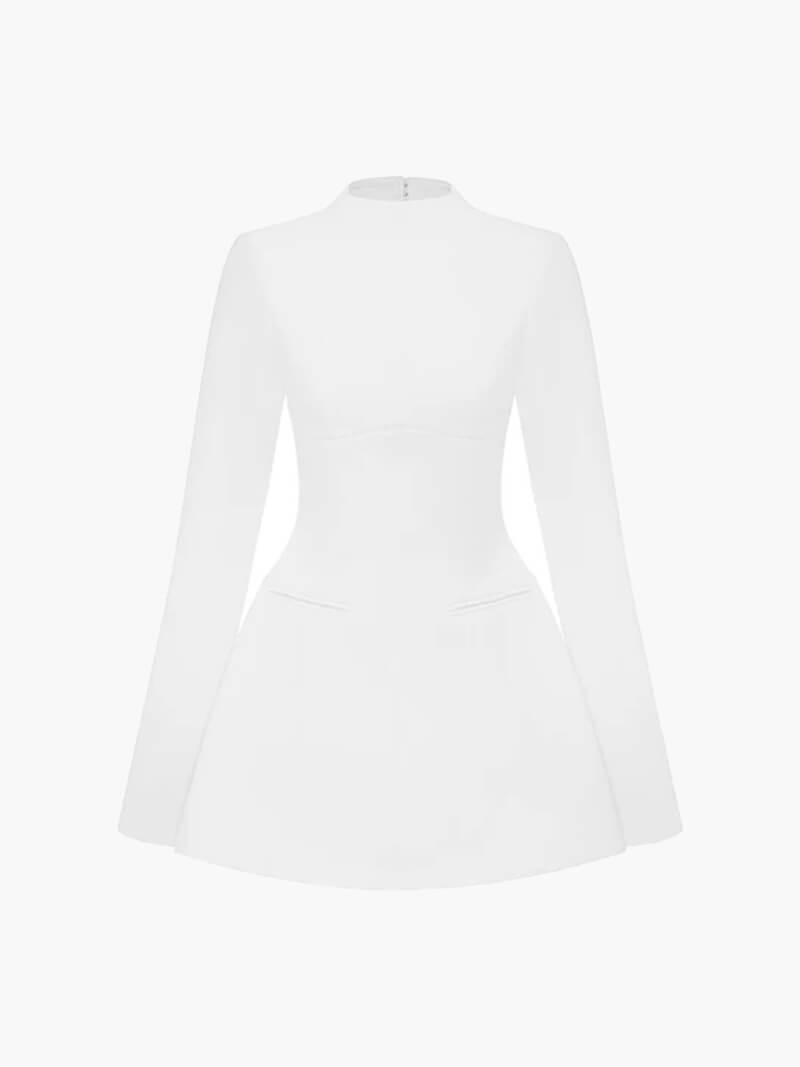 Morgan & Brooke | Black Mini A-Line Satin Dress