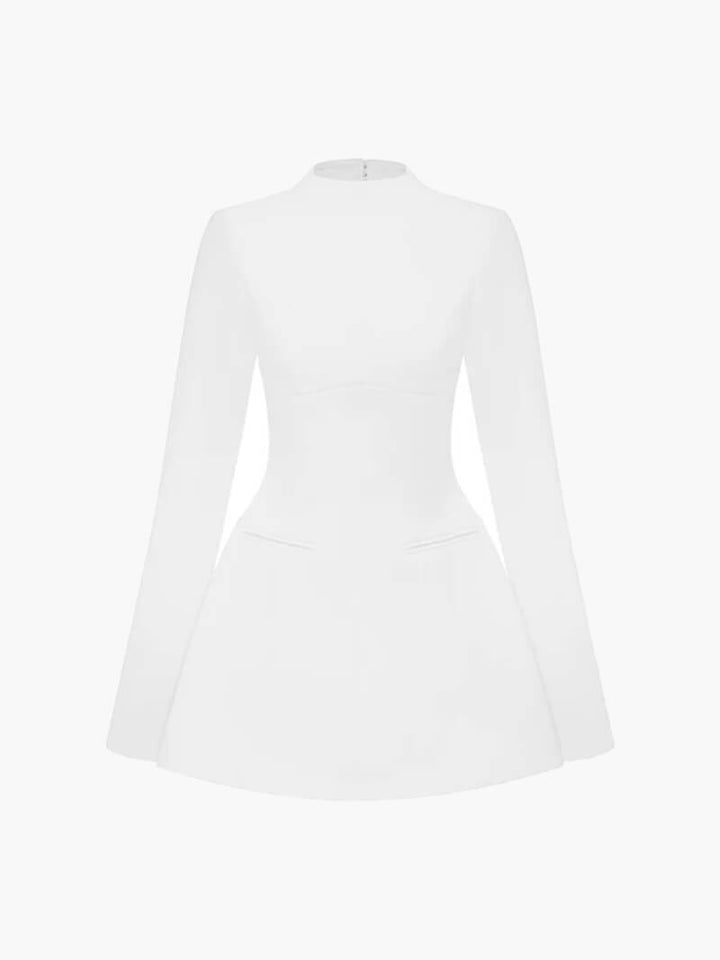 Morgan & Brooke | Black Mini A-Line Satin Dress