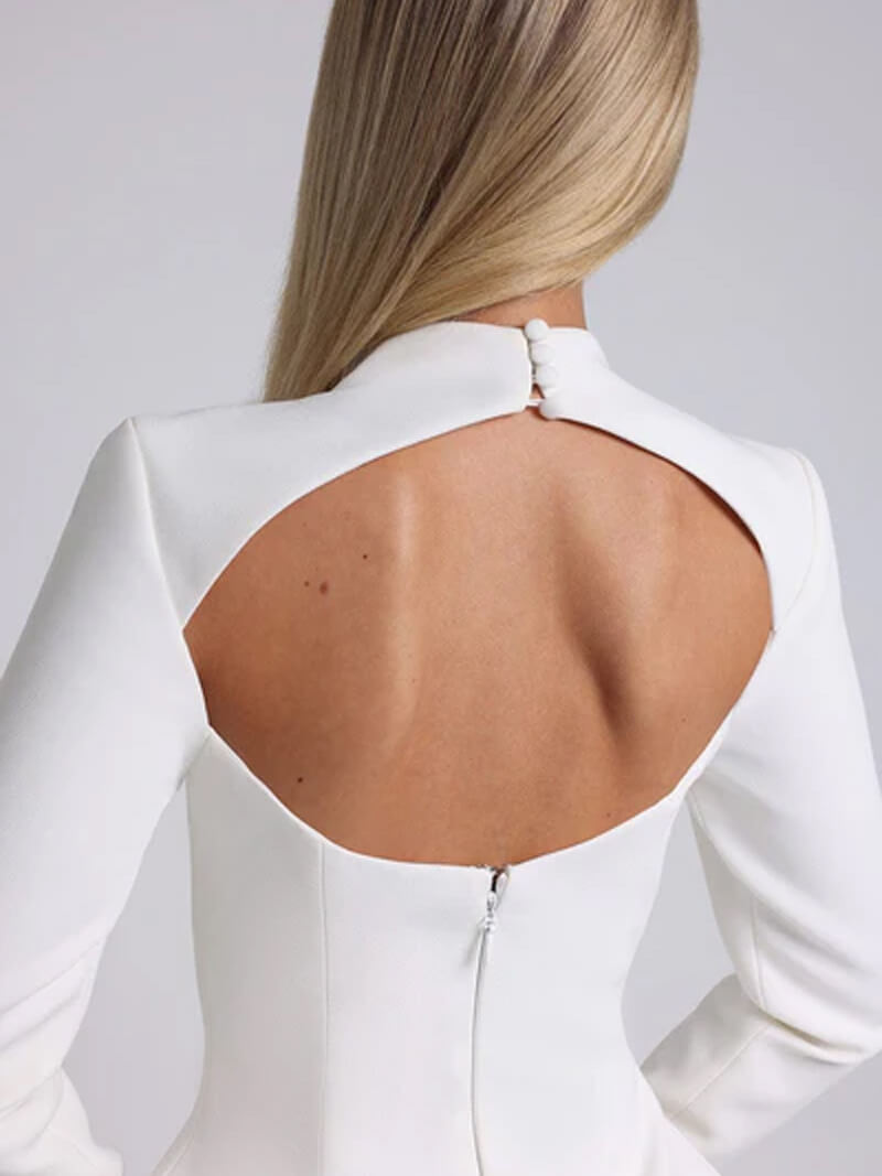 Morgan & Brooke | Black Mini A-Line Satin Dress