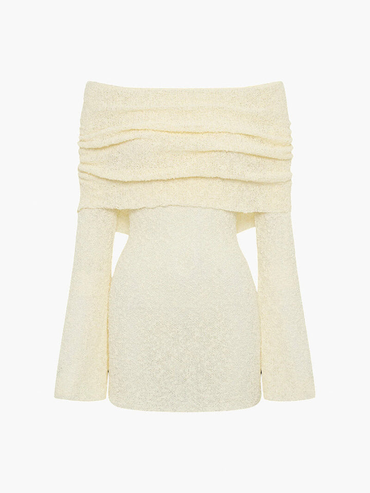 Morgan & Brooke | Black Ruched Knit Mini Dress