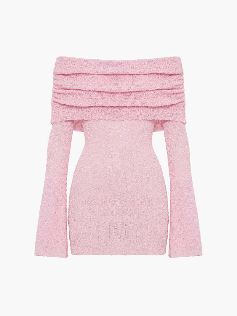 Morgan & Brooke | Black Ruched Knit Mini Dress