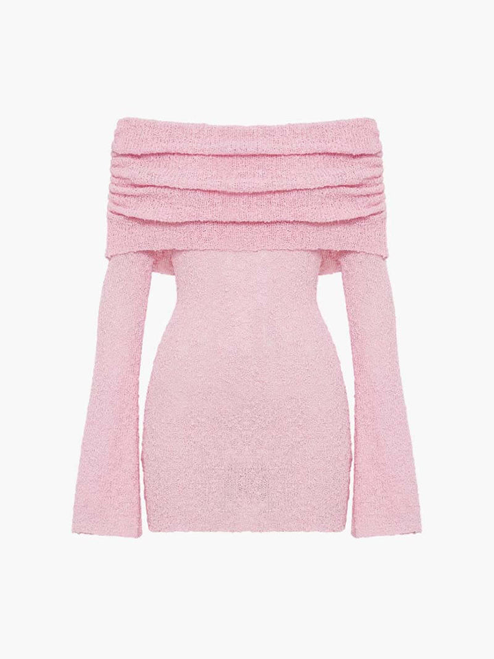Morgan & Brooke | Black Ruched Knit Mini Dress