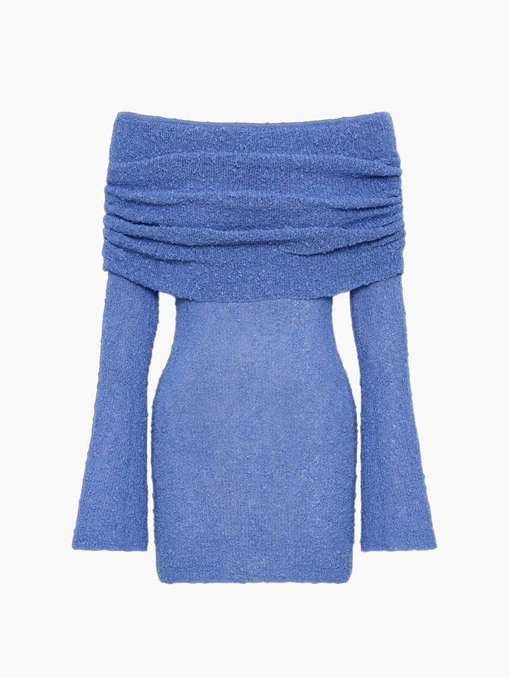 Morgan & Brooke | Black Ruched Knit Mini Dress