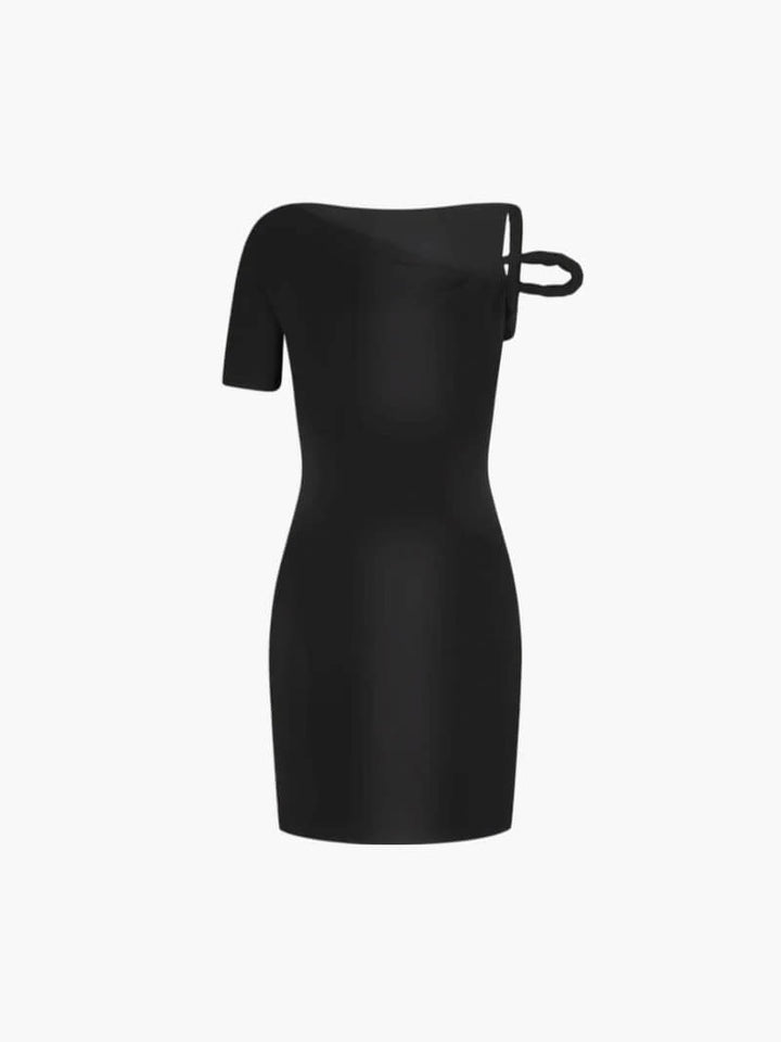 Morgan & Brooke | Black Twist-Front Mini Dress