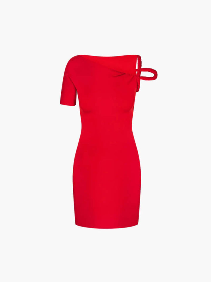 Morgan & Brooke | Black Twist-Front Mini Dress