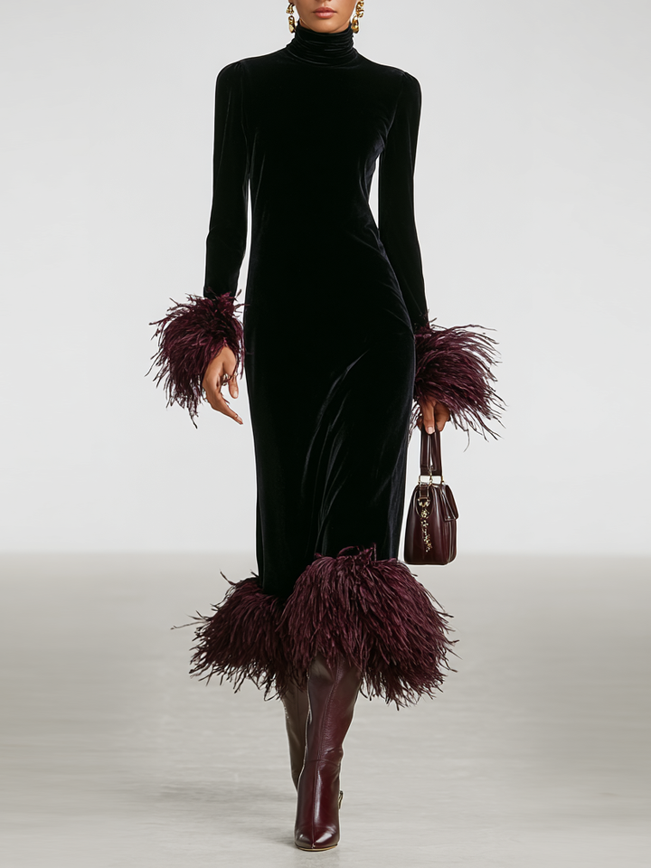 Morgan & Brooke | Velvet Patchwork Evening Dress