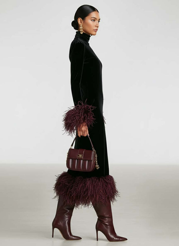 Morgan & Brooke | Velvet Patchwork Evening Dress