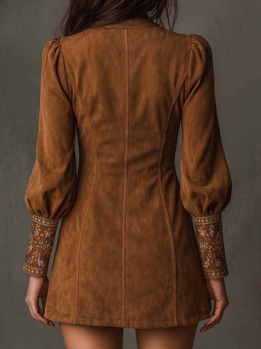 Morgan & Brooke | Short-Length Suede-Effect Dress