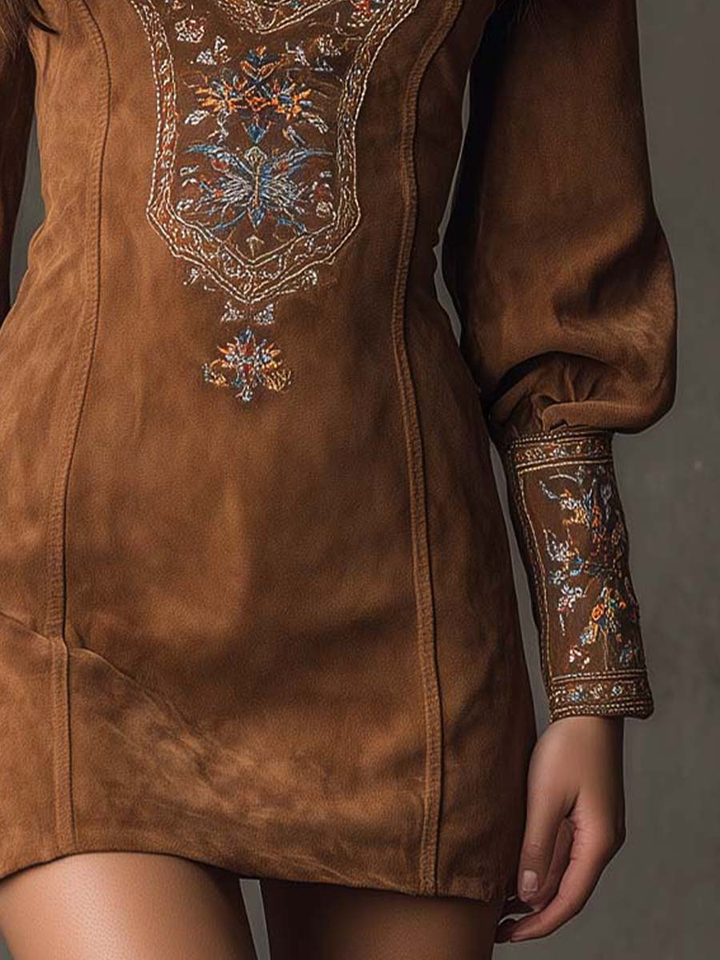 Morgan & Brooke | Short-Length Suede-Effect Dress