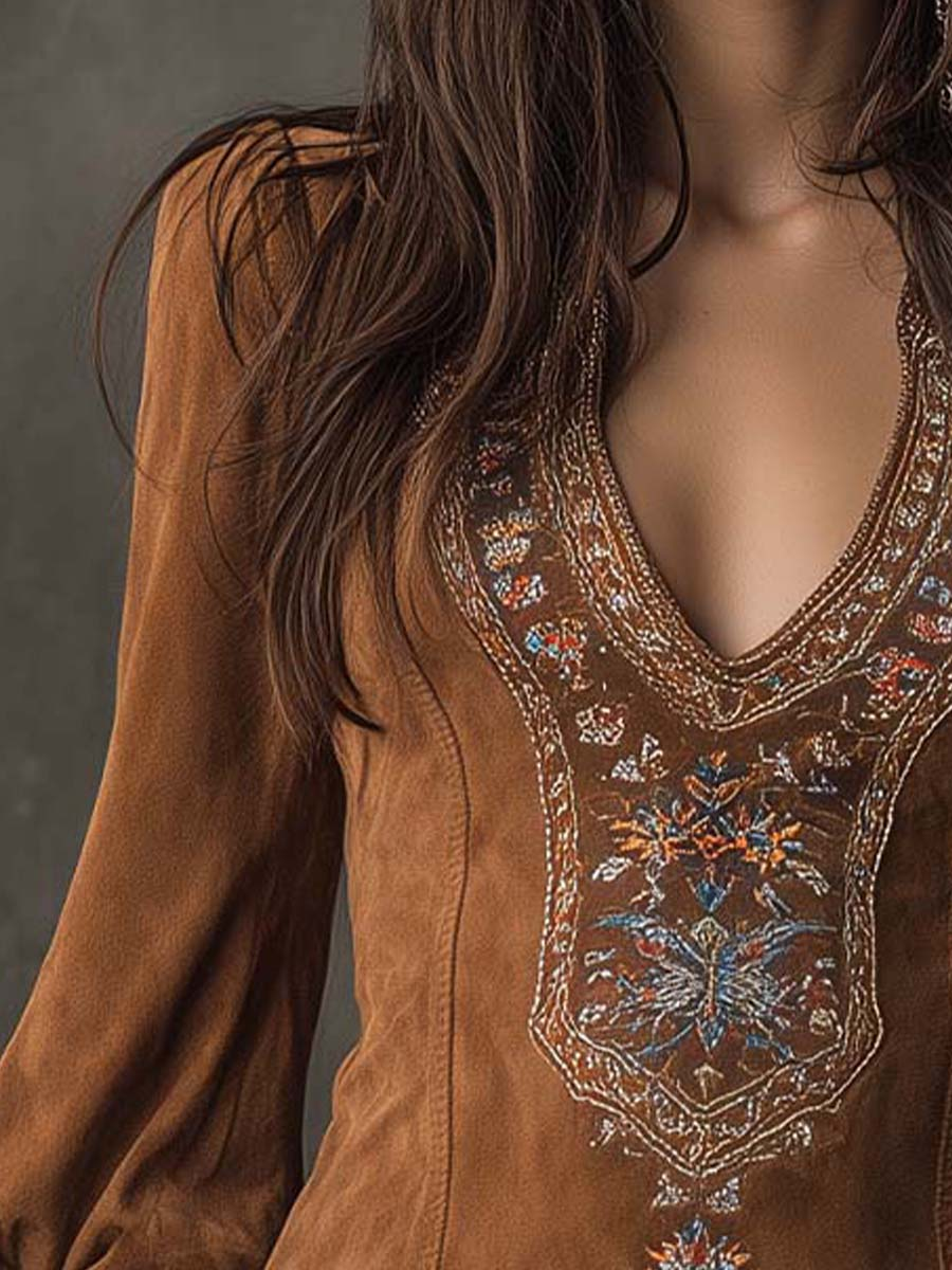 Morgan & Brooke | Short-Length Suede-Effect Dress