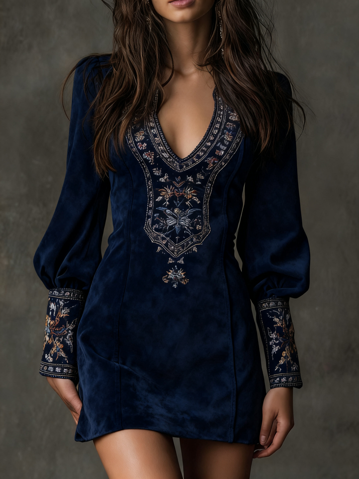 Morgan & Brooke | Short-Length Suede-Effect Dress