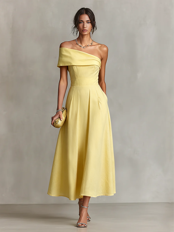 Morgan & Brooke | Yellow Linen Evening Dress