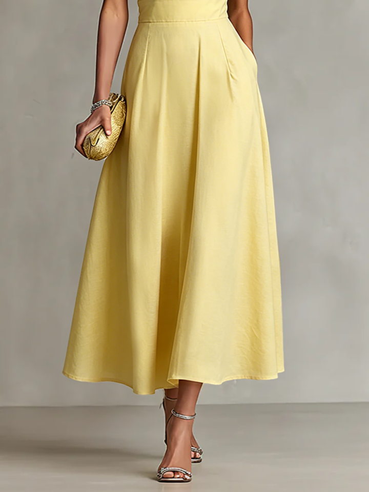 Morgan & Brooke | Yellow Linen Evening Dress