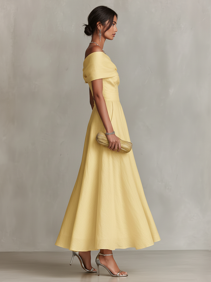 Morgan & Brooke | Yellow Linen Evening Dress