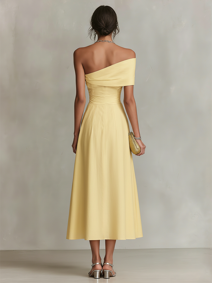 Morgan & Brooke | Yellow Linen Evening Dress