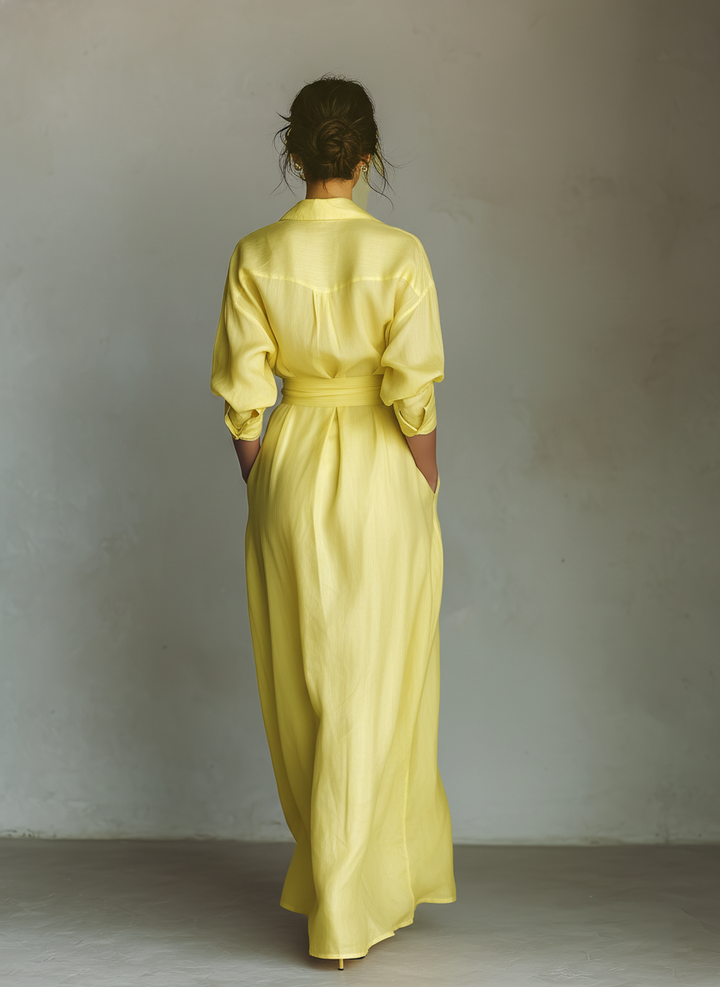 Morgan & Brooke | Yellow Linen Dress