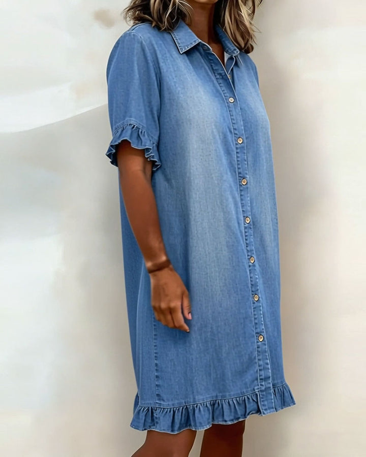 Morgan & Brooke | Light Blue Relaxed-Fit Washed Denim Dress