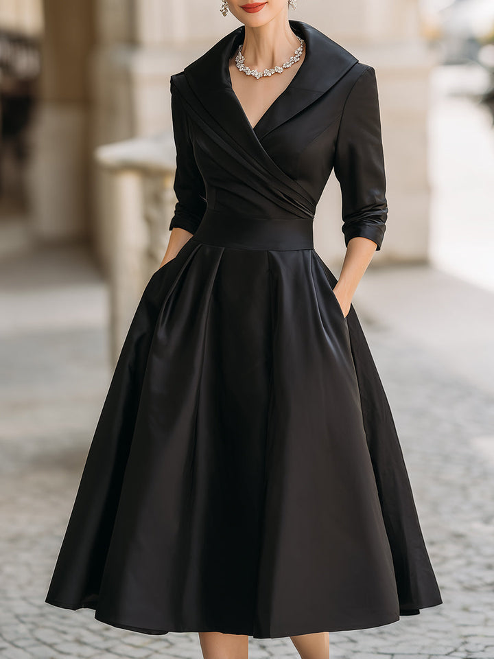 Morgan & Brooke | Champagne Bias-Cut Satin Midi Dress