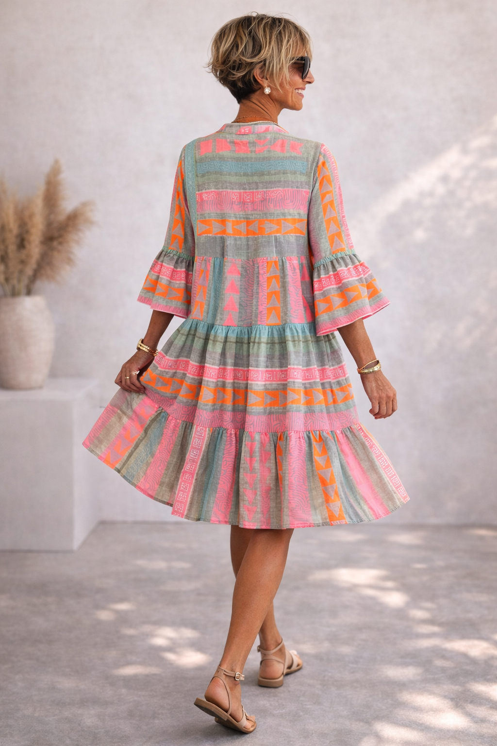 Morgan & Brooke | Patterned Flowing Midi Dress