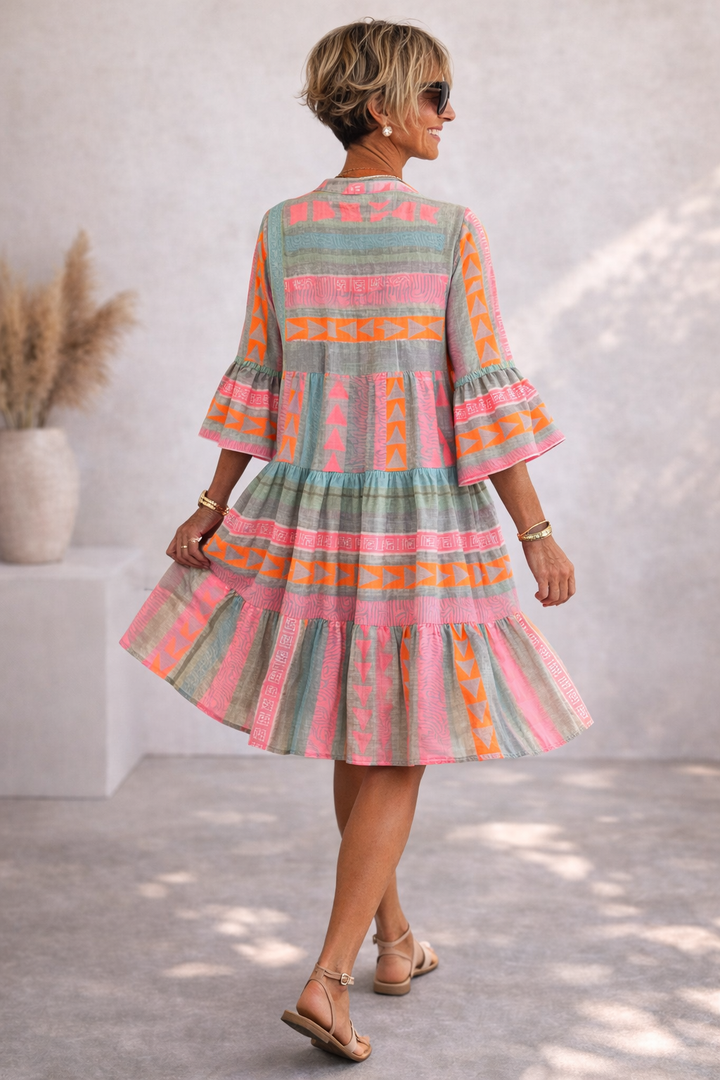 Morgan & Brooke | Patterned Flowing Midi Dress
