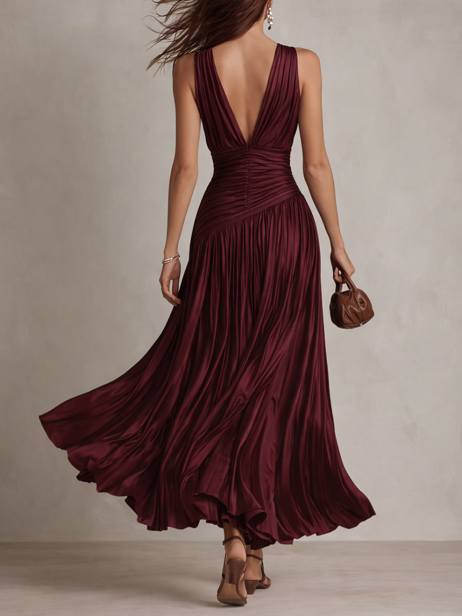 Morgan & Brooke | Satin Striped Evening Dress