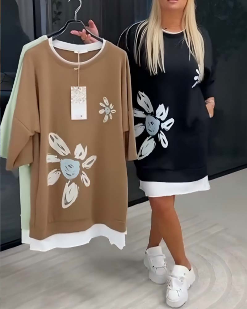 Morgan & Brooke | White Relaxed-Fit Knee-Length Cotton Dress