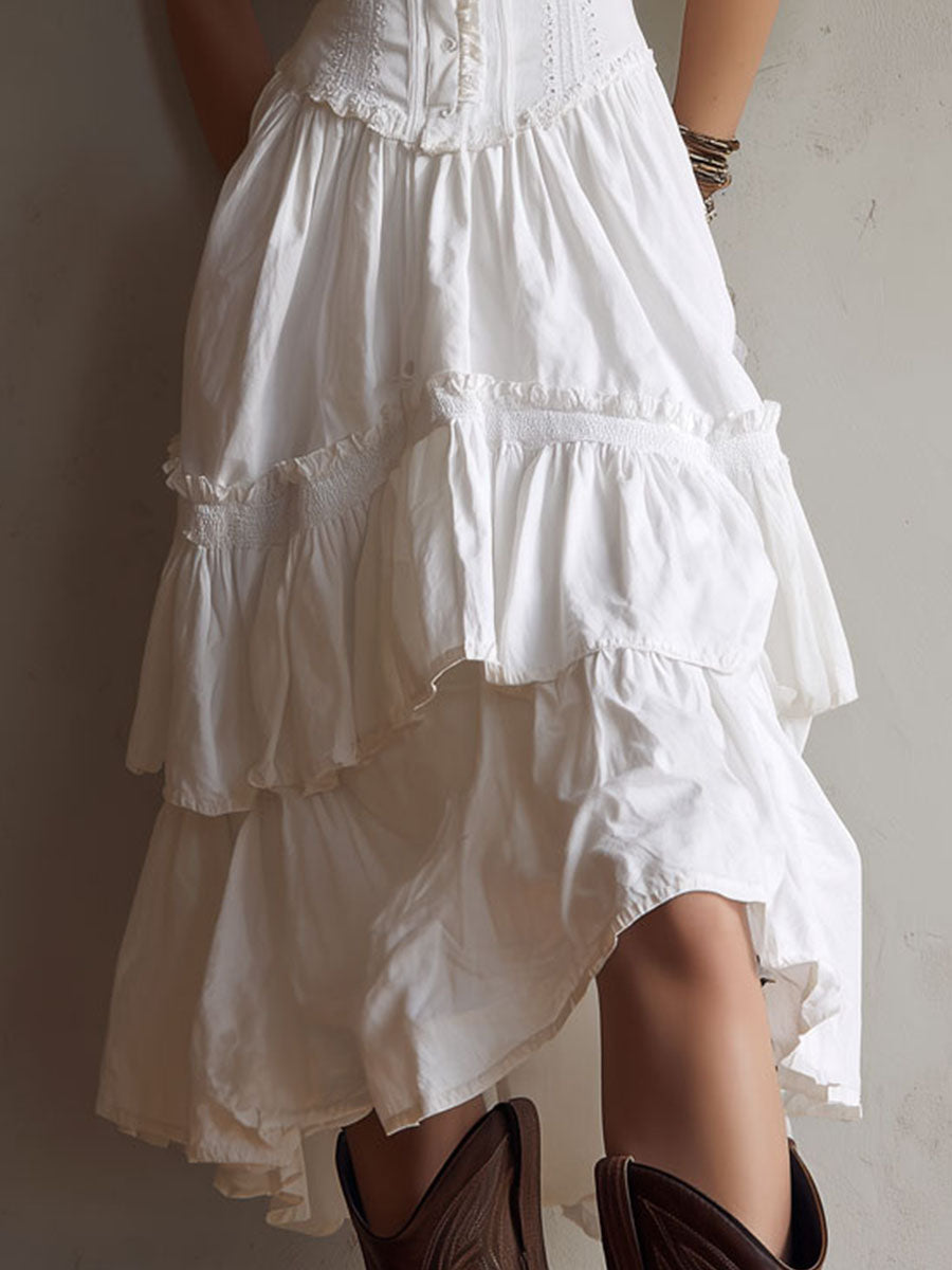 Morgan & Brooke | White Lace Casual Dress