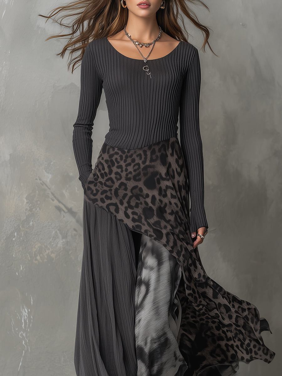 Morgan & Brooke | Leopard Print Casual Dress