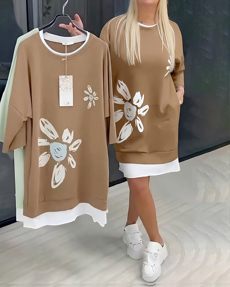 Morgan & Brooke | White Relaxed-Fit Knee-Length Cotton Dress