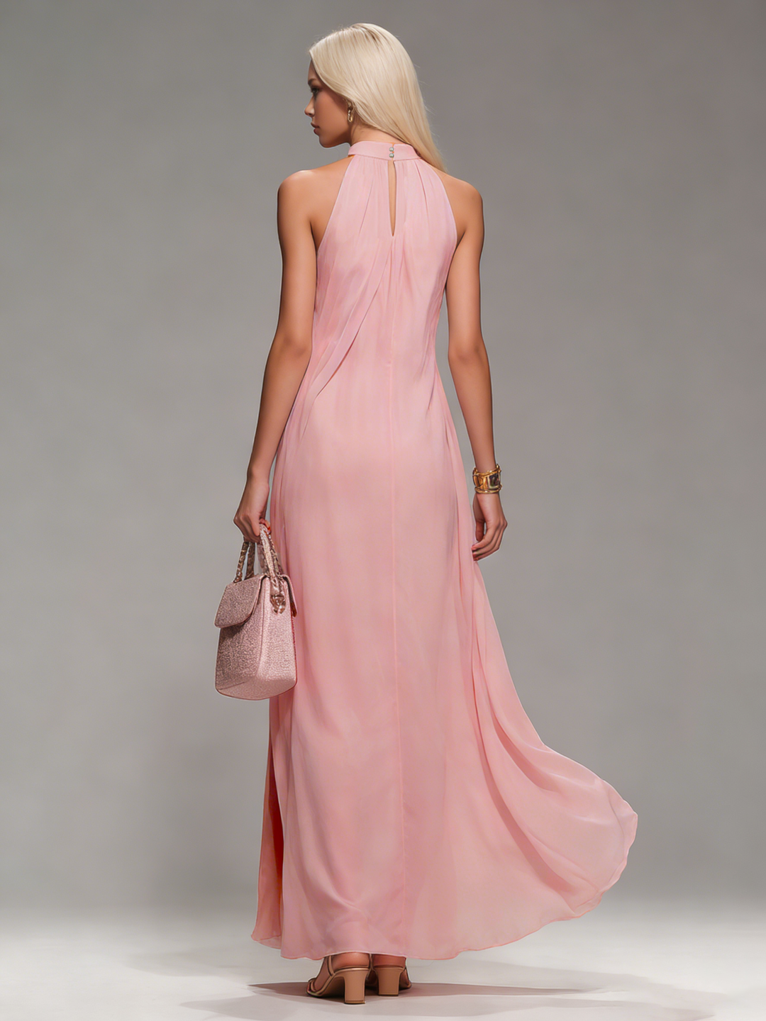 Morgan & Brooke | Chiffon Halter Neck Comfortable Evening Dress