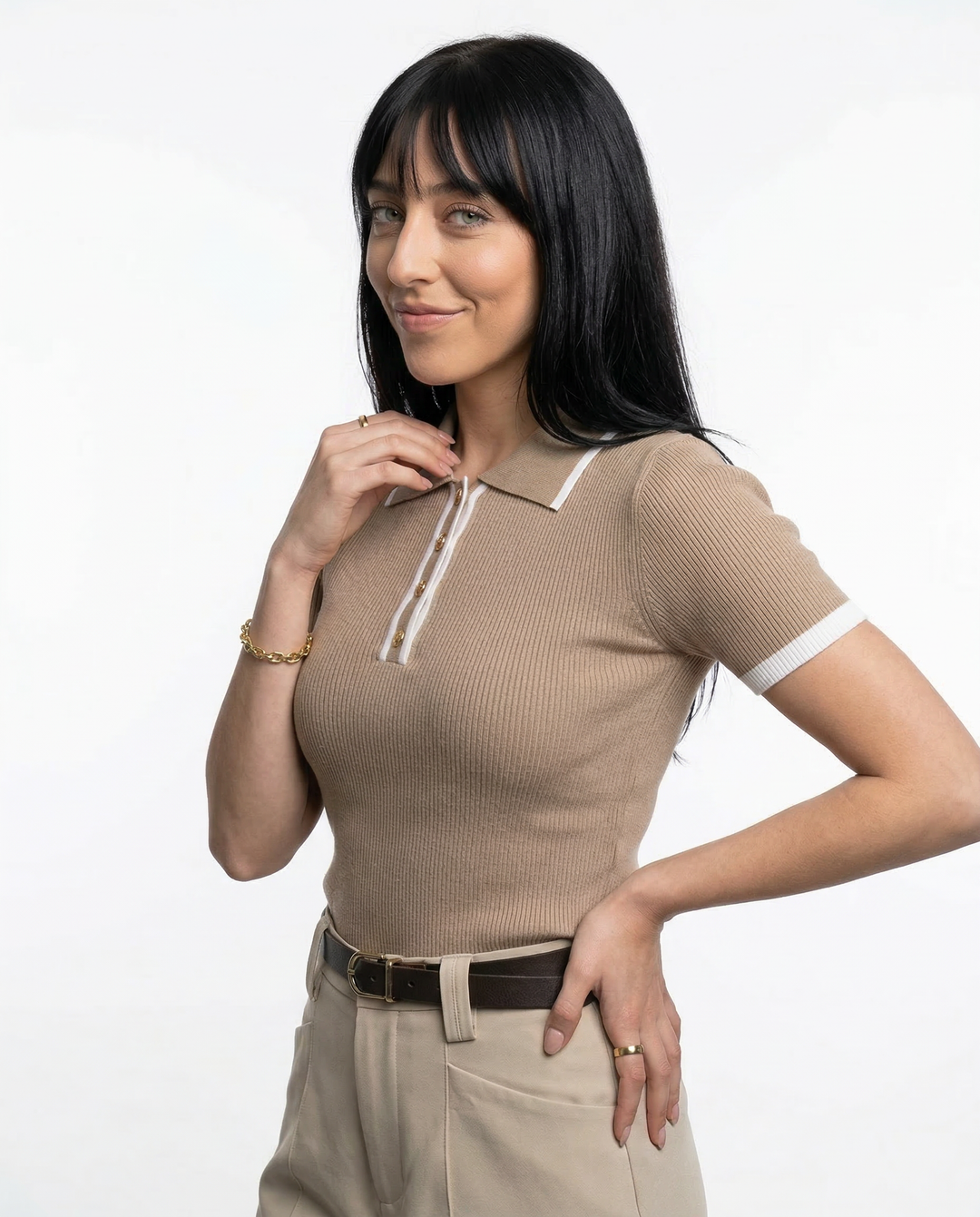 Morgan & Brooke | Contoured Slim Fit Cotton Polo