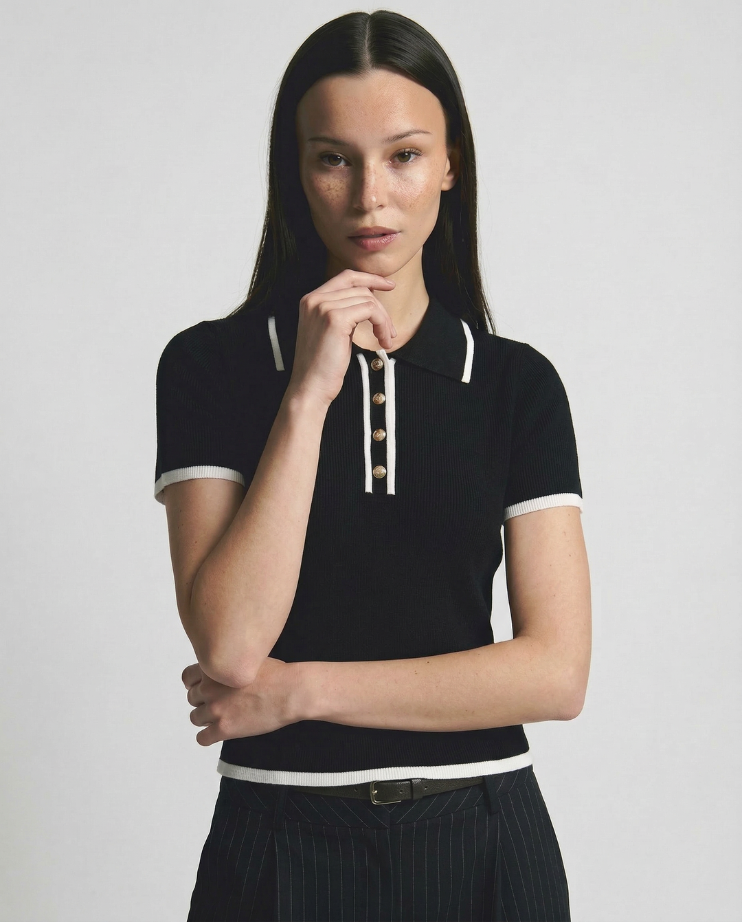 Morgan & Brooke | Contoured Slim Fit Cotton Polo