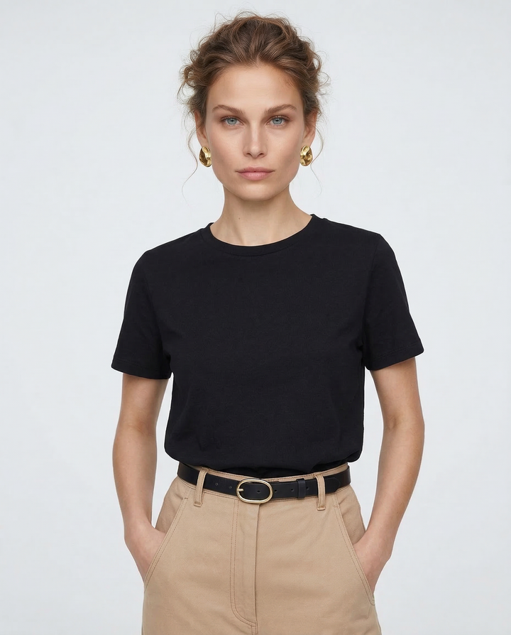 Morgan & Brooke | Crew Neck Relaxed Fit 100% Cotton Tee