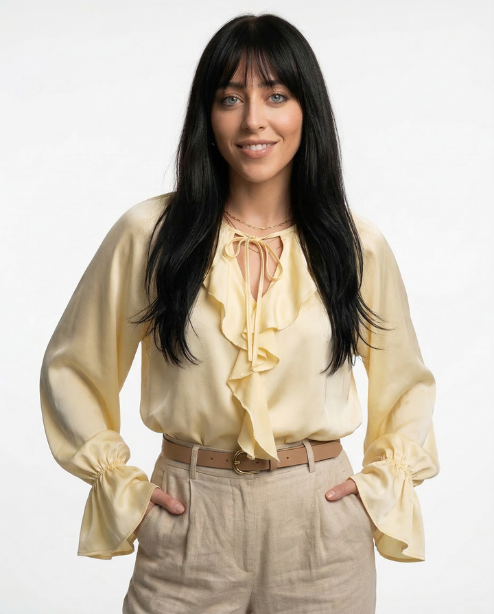 Morgan & Brooke | Ruffled Satin Blouse