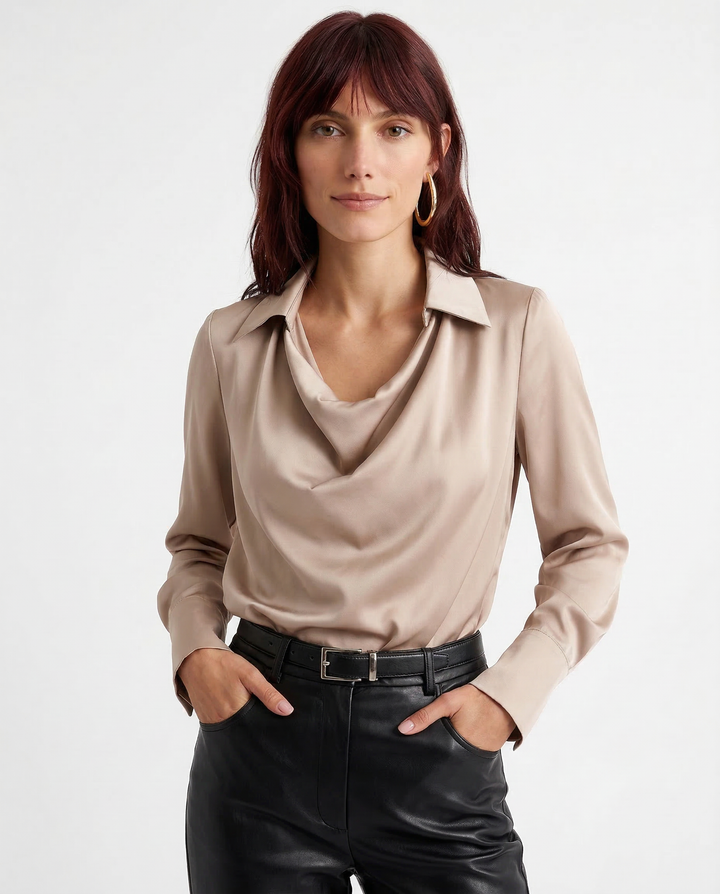 Morgan & Brooke | Long-Sleeve Tailored Silk Shirt