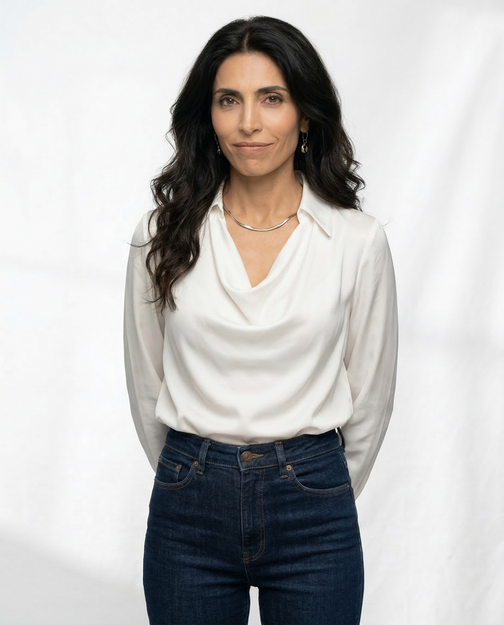 Morgan & Brooke | Long-Sleeve Tailored Silk Shirt