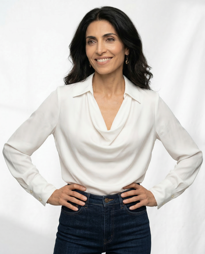 Morgan & Brooke | Long-Sleeve Tailored Silk Shirt